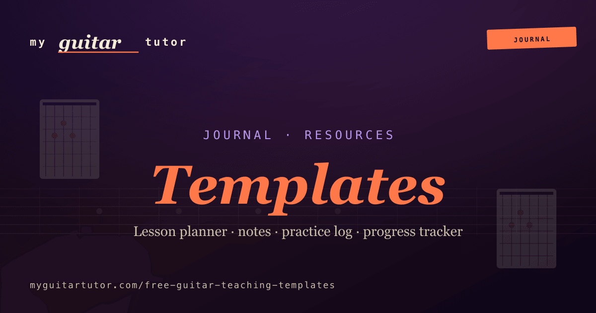 Free Guitar Lesson Planner, Progress Tracker & Practice Log Templates