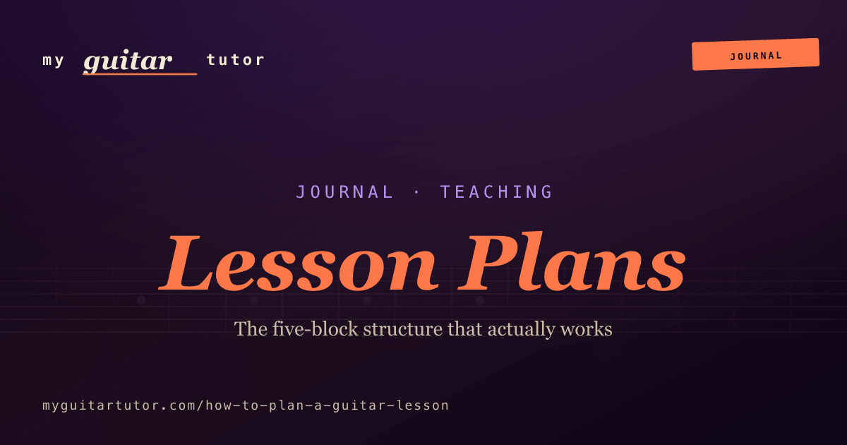 How to Plan a Guitar Lesson That Actually Works (with Free Template)